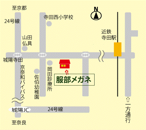 服部メガネ店への詳細地図