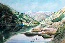 雪解けのダム湖