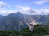 槍ガ岳手前に硫黄岳