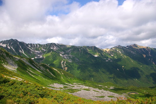 水晶岳から赤牛岳の山々