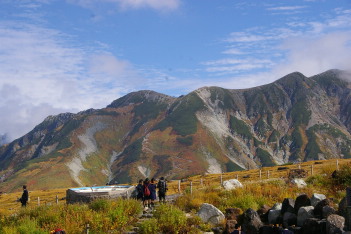 目に飛び込む立山連峰 真砂岳〜大日岳
